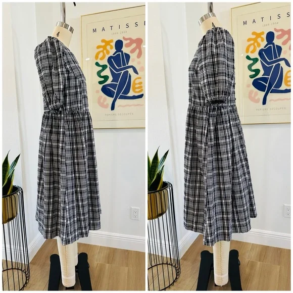 Fat Face Blue and White Checkered Babydoll Dress - Picture 8 of 16